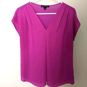 INC fuscia mixed media top